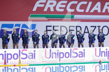 2021-02-13 - Italy national anthem - FRECCIAROSSA CUP - ITALY VS SPAIN - ITALY NATIONAL TEAM - WATERPOLO