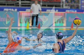 2021-01-24 - 4 GURISATTI Greta [ROLE: Field Player] (Hungary) - 8 SEVENICH Vivian [ROLE: Wing] (Netherlands)  - WOMEN'S WATERPOLO OLYMPIC GAME QUALIFICATION TOURNAMENT 2021 - NETHERLANDS VS HUNGARY - OLYMPIC TROPHY - WATERPOLO