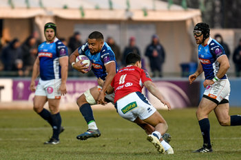 2019-01-12 - Toa Halafihi placcato da Fouad Yaha - BENETTON TREVISO VS AGEN RUGBY - CHALLENGE CUP - RUGBY