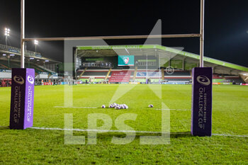 2020-12-11 - General View from behind the posts before the European Rugby Challenge Cup, rugby union match between Leicester Tigers and CA Brive on December 11, 2020 at Welford Road Stadium in Leicester, England - Photo John Mallett / ProSportsImages / DPPI - LEICESTER TIGERS VS CA BRIVE - CHALLENGE CUP - RUGBY