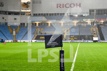 2020-12-18 - The Ricoh Arena showing sponsor detail during the European Rugby Champions Cup, rugby union match between Wasps and Montpellier Herault Rugby on December 18, 2020 at the Ricoh Arena in Coventry, England - Photo Dennis Goodwin / ProSportsImages / DPPI - WASPS VS MONTPELLIER HERAULT RUGBY - CHAMPIONS CUP - RUGBY