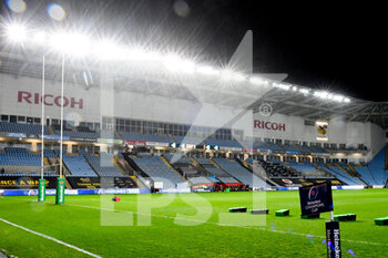 2020-12-18 - Interior ground shot of the Ricoh Arena under floodlights during the European Rugby Champions Cup, rugby union match between Wasps and Montpellier Herault Rugby on December 18, 2020 at the Ricoh Arena in Coventry, England - Photo Dennis Goodwin / ProSportsImages / DPPI - WASPS VS MONTPELLIER HERAULT RUGBY - CHAMPIONS CUP - RUGBY