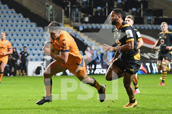2020-12-18 - Montpellier Herault Rugby centre Alex Lozowski (13) scores a try during the European Rugby Champions Cup, rugby union match between Wasps and Montpellier Herault Rugby on December 18, 2020 at the Ricoh Arena in Coventry, England - Photo Dennis Goodwin / ProSportsImages / DPPI - WASPS VS MONTPELLIER HERAULT RUGBY - CHAMPIONS CUP - RUGBY