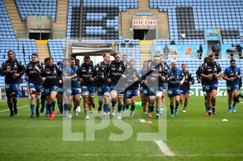 2021-04-03 - The ASM Clermont Auvergne players warm up during the European Rugby Champions Cup, round of 16, rugby union match between Wasps and ASM Clermont Auvergne on April 3, 2021 at the Ricoh Arena in Coventry, England - Photo Dennis Goodwin / ProSportsImages / DPPI - WASPS VS ASM CLERMONT AUVERGNE - CHAMPIONS CUP - RUGBY