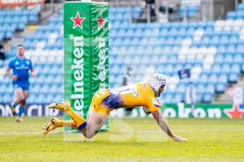 2021-04-10 - Tom O?Flaherty of Exeter Chiefs scores his sides first try during the European Rugby Champions Cup, quarter-final rugby union match between Exeter Chiefs and Leinster Rugby on April 10, 2021 at Sandy Park in Exeter, England - Photo Simon King / ProSportsImages / DPPI - EXETER CHIEFS VS LEINSTER RUGBY - CHAMPIONS CUP - RUGBY