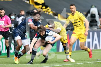 2021-04-10 - Marland Yarde, Simon Hammersley of Sale Sharks and Levani Botia, Dillyn Leyds of La Rochelle during the European Rugby Champions Cup, quarter final rugby union match between La Rochelle and Sale Sharks on April 10, 2021 at Marcel Deflandre stadium in La Rochelle, France - Photo Laurent Lairys / DPPI - QUARTER FINALS - LA ROCHELLE VS SALE SHARKS - CHAMPIONS CUP - RUGBY
