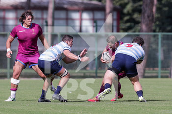 2019-09-28 - contrasto Moriconi (FFOO Rugby) e Bolzoni e Giancarlini (Lazio Rugby) - POI. S.S. LAZIO RUGBY 1927 VS FIAMME ORO RUGBY - ITALIAN CUP - RUGBY