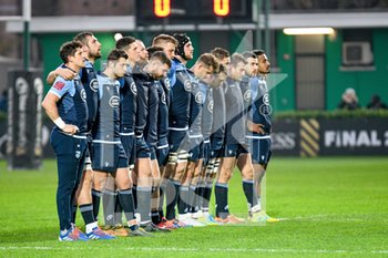 2019-11-30 - Cardiff Blues on one minute silence against violence to women - BENETTON TREVISO VS CARDIFF BLUES - GUINNESS PRO 14 - RUGBY