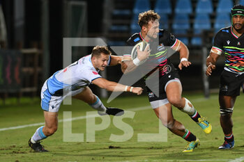 2020-10-02 - Federico Mori (Zebre) and Hallam Amos (Cardiff Blues) - ZEBRE VS CARDIFF BLUES - GUINNESS PRO 14 - RUGBY