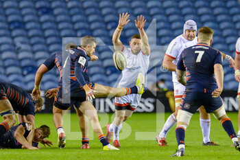 2020-11-30 - John Cooney (9) of Ulster Rugby attempts to charge down the kick of Henry Pyrgos (9) of Edinburgh Rugby during the Guinness Pro 14 rugby union match between Edinburgh Rugby and Ulster Rugby on November 30, 2020 at BT Murrayfield stadium in Edinburgh, Scotland - Photo Malcolm Mackenzie / ProSportsImages / DPPI - EDINBURGH RUGBY VS ULSTER RUGBY - GUINNESS PRO 14 - RUGBY