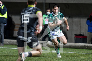 2021-01-30 - Tommaso Benvenuti (Benetton Treviso) runs to score a try - BENETTON TREVISO VS MUNSTER RUGBY - GUINNESS PRO 14 - RUGBY