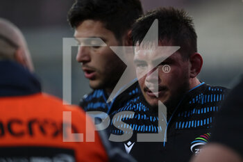 2021-02-27 - Italian hooker Oliviero Fabiani (Zebre) gets ready for the scrum in Zebre vs Dragons - ZEBRE RUGBY VS DRAGONS RUGBY - GUINNESS PRO 14 - RUGBY