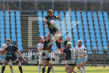2021-03-06 - Junior Leavasa (Zebre) takes the ball in touch - ZEBRE VS GLASGOW WARRIORS - GUINNESS PRO 14 - RUGBY