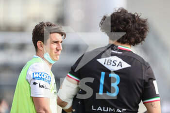 2021-03-06 - Ian Keitley (Glasgow) chats with Tommaso Boni (Zebre) - ZEBRE VS GLASGOW WARRIORS - GUINNESS PRO 14 - RUGBY