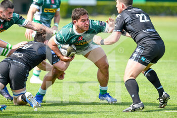 2021-04-24 - Ivan Nemer (Benetton Treviso) hindered by Rory Darge (Glasgow) and Ian Keatley (Glasgow) - RAINBOW CUP 2021 - BENETTON TREVISO VS GLASGOW WARRIORS - GUINNESS PRO 14 - RUGBY