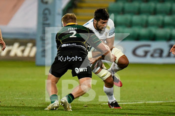 2020-09-04 - Northampton Saints hooker James Fish (2) tackles Exeter Chiefs lock Tom Price (19) during the English championship, Gallagher Premiership Rugby Union match between Northampton Saints and Exeter Chiefs on September 4, 2020 at Franklins Gardens in Northampton, England - Photo Dennis Goodwin / ProSportsImages / DPPI - NORTHAMPTON SAINTS VS EXETER CHIEFS - PREMERSHIP RUGBY UNION - RUGBY