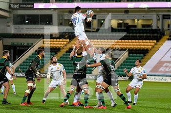 2020-09-04 - Exeter Chiefs lock Tom Price (19) wins a line out during the English championship, Gallagher Premiership Rugby Union match between Northampton Saints and Exeter Chiefs on September 4, 2020 at Franklins Gardens in Northampton, England - Photo Dennis Goodwin / ProSportsImages / DPPI - NORTHAMPTON SAINTS VS EXETER CHIEFS - PREMERSHIP RUGBY UNION - RUGBY