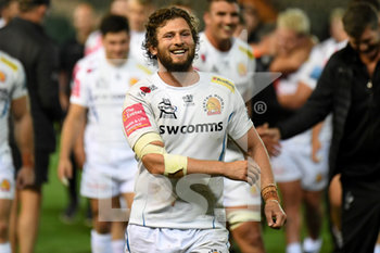 2020-09-04 - Exeter Chiefs prop Alec Hepburn celebrates victory during the English championship, Gallagher Premiership Rugby Union match between Northampton Saints and Exeter Chiefs on September 4, 2020 at Franklins Gardens in Northampton, England - Photo Dennis Goodwin / ProSportsImages / DPPI - NORTHAMPTON SAINTS VS EXETER CHIEFS - PREMERSHIP RUGBY UNION - RUGBY
