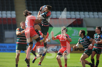 2020-09-05 - Freddie Stewart of Leicester Tigers collects the ball during the English championship Gallagher Premiership Rugby Union match between Leicester Tigers and Sale Sharks on September 5, 2020 at Welford Road Stadium in Leicester, England - Photo Jez Tighe / ProSportsImages / DPPI - LEICESTER TIGERS VS SALE SHARKS - PREMERSHIP RUGBY UNION - RUGBY