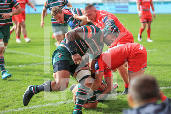 2020-09-05 - Jake Kerr of Leicester Tigers scores a try during the English championship Gallagher Premiership Rugby Union match between Leicester Tigers and Sale Sharks on September 5, 2020 at Welford Road Stadium in Leicester, England - Photo Jez Tighe / ProSportsImages / DPPI - LEICESTER TIGERS VS SALE SHARKS - PREMERSHIP RUGBY UNION - RUGBY