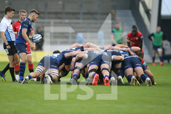 2020-09-09 - Sale Sharks Scrum during the English championship Gallagher Premiership Rugby Union match between Sale Sharks and Saracens on September 9, 2020 at the AJ Bell Stadium in Eccles, England - Photo George Franks / ProSportsImages / DPPI - SALE SHARKS VS SARACENS - PREMERSHIP RUGBY UNION - RUGBY