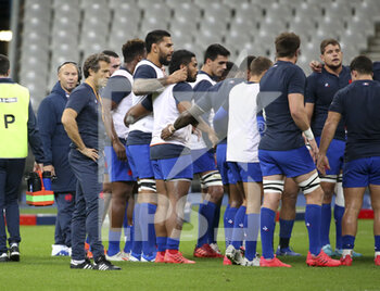 2020-10-31 - Head coach of France Fabien Galthie during the warm up before the Guinness Six Nations 2020, rugby union match between France and Ireland on October 31, 2020 at Stade de France in Saint-Denis near Paris, France - Photo Jean Catuffe / DPPI - FRANCE VS IRELAND 2020 - SIX NATIONS - RUGBY