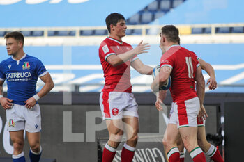 2021-03-13 - Happiness of Wales after scoring a try - GUINNESS SEI NAZIONI 2021 - ITALIA VS GALLES - SIX NATIONS - RUGBY