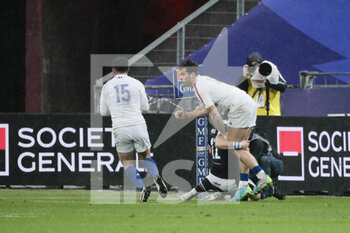2021-03-26 - Brice DULIN (FRA) scored a try, celebration during the 2021 Six Nations, rugby union match between France and Scotland on March 26, 2021 at Stade de France in Saint-Denis near Paris, France - Photo Stephane Allaman / DPPI - 2021 GUINNESS SIX NATIONS RUGBY - FRANCE VS SCOTLAND - SIX NATIONS - RUGBY