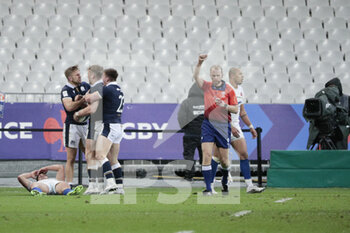 2021-03-26 - Duran van der Merwe (SCO) scored the last try and won the game, celebration during the 2021 Six Nations, rugby union match between France and Scotland on March 26, 2021 at Stade de France in Saint-Denis near Paris, France - Photo Stephane Allaman / DPPI - 2021 GUINNESS SIX NATIONS RUGBY - FRANCE VS SCOTLAND - SIX NATIONS - RUGBY
