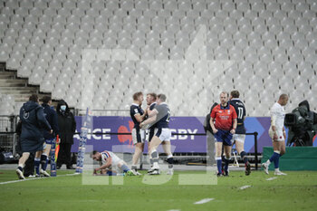 2021-03-26 - Duran van der Merwe (SCO) scored the last try and won the game, celebration during the 2021 Six Nations, rugby union match between France and Scotland on March 26, 2021 at Stade de France in Saint-Denis near Paris, France - Photo Stephane Allaman / DPPI - 2021 GUINNESS SIX NATIONS RUGBY - FRANCE VS SCOTLAND - SIX NATIONS - RUGBY