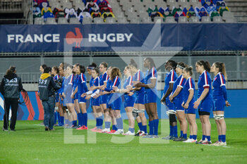 2021-04-03 - Team France during the 2021 Women's Six Nations, rugby union match between France and Wales on April 3, 2021 at La Rabine stadium in Vannes, France - Photo Damien Kilani / DK Prod / DPPI - SEI NAZIONI FEMMINILE 2021 - FRANCIA VS GALLES - SIX NATIONS - RUGBY