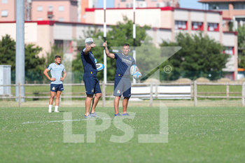 2020-07-07 - Franco Smith and Marius Goosen during the first post- covid training session of Italrugby - ALLENAMENTO NAZIONALE RUGBY - TEST MATCH - RUGBY