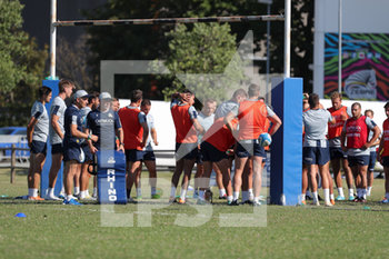 2020-07-07 - Players take a break during the training session - ALLENAMENTO NAZIONALE RUGBY - TEST MATCH - RUGBY