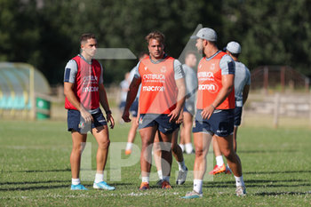 2020-07-07 - Gianmarco Lucchesi, Jacopo Trulla e Federico Mori during the training session  - ALLENAMENTO NAZIONALE RUGBY - TEST MATCH - RUGBY