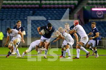 2020-10-23 - Zander Fagerson of Scotland tries to break through the defence during the Rugby International Test match between Scotland and Georgia on October 23, 2020 at BT Murrayfield in Edinburgh, Scotland - Photo Malcolm Mackenzie / ProSportsImages / DPPI - SCOTLAND VS GEORGIA - TEST MATCH - RUGBY