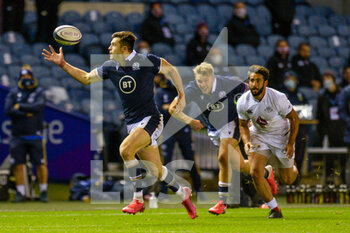 2020-10-23 - Blair Kinghorn of Scotland juggles the ball on the way to scoring his try during the Rugby International Test match between Scotland and Georgia on October 23, 2020 at BT Murrayfield in Edinburgh, Scotland - Photo Malcolm Mackenzie / ProSportsImages / DPPI - SCOTLAND VS GEORGIA - TEST MATCH - RUGBY