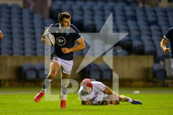 2020-10-23 - Blair Kinghorn of Scotland on his way to scoring a try during the Rugby International Test match between Scotland and Georgia on October 23, 2020 at BT Murrayfield in Edinburgh, Scotland - Photo Malcolm Mackenzie / ProSportsImages / DPPI - SCOTLAND VS GEORGIA - TEST MATCH - RUGBY