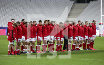2020-10-24 - Team Wales poses before the 2020 International Rugby Union Test Match between France and Wales on October 24, 2020 at Stade de France in Saint-Denis near Paris, France - Photo Jean Catuffe / DPPI - FRANCE VS WALES - TEST MATCH - RUGBY