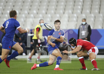 2020-10-24 - Romain Ntamack of France, Leigh Halfpenny of Wales during the 2020 International Rugby Union Test Match between France and Wales on October 24, 2020 at Stade de France in Saint-Denis near Paris, France - Photo Jean Catuffe / DPPI - FRANCE VS WALES - TEST MATCH - RUGBY