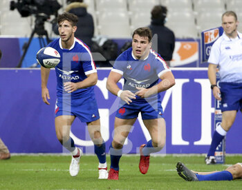 2020-10-24 - Antoine Dupont, Vincent Rattez (left) of France during the 2020 International Rugby Union Test Match between France and Wales on October 24, 2020 at Stade de France in Saint-Denis near Paris, France - Photo Jean Catuffe / DPPI - FRANCE VS WALES - TEST MATCH - RUGBY