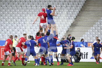 2020-10-24 - Cory Hill of Wales, Charles Ollivon of France during the 2020 International Rugby Union Test Match between France and Wales on October 24, 2020 at Stade de France in Saint-Denis near Paris, France - Photo Jean Catuffe / DPPI - FRANCE VS WALES - TEST MATCH - RUGBY