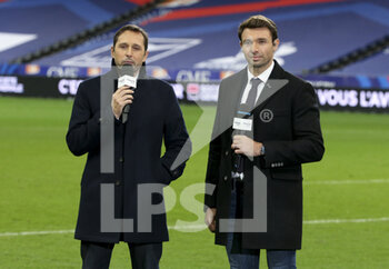 2020-10-24 - Cedric Beaudou, pundit Vincent Clerc comment for France Televisions the 2020 International Rugby Union Test Match between France and Wales on October 24, 2020 at Stade de France in Saint-Denis near Paris, France - Photo Jean Catuffe / DPPI - FRANCE VS WALES - TEST MATCH - RUGBY