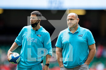 2021-07-10 - Head Coach Mario Ledesma of Argentina during the pre match warm up ahead of the 2021 Summer Internationals, Rugby Union test match between Wales and Argentina on July 10, 2021 at Principality Stadium in Cardiff, Wales - Photo Simon King / ProSportsImages / DPPI - TEST MATCH 2021 - WALES VS ARGENTINA - TEST MATCH - RUGBY