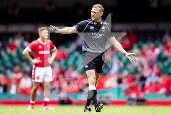 2021-07-10 - Referee Matthew Carley during the 2021 Summer Internationals, Rugby Union test match between Wales and Argentina on July 10, 2021 at Principality Stadium in Cardiff, Wales - Photo Simon King / ProSportsImages / DPPI - TEST MATCH 2021 - WALES VS ARGENTINA - TEST MATCH - RUGBY