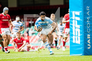 2021-07-10 - Jeronimo De La Fuente of Argentina scores his sides second try during the 2021 Summer Internationals, Rugby Union test match between Wales and Argentina on July 10, 2021 at Principality Stadium in Cardiff, Wales - Photo Simon King / ProSportsImages / DPPI - TEST MATCH 2021 - WALES VS ARGENTINA - TEST MATCH - RUGBY