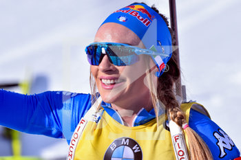 2020-02-16 - Wierer Dorothea (ITA) esulta in zona arrivo dopo aver vinto la medaglia di oro - IBU WORLD CUP BIATHLON 2020 - 10 KM INSEGUIMENTO FEMMINILE - BIATHLON - WINTER SPORTS