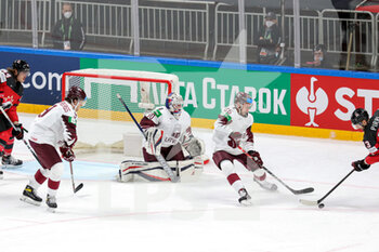 2021-05-21 - U. Balinskis (Latvia) defending the goal  - WORLD CHAMPIONSHIP 2021 - CANADA VS LATVIA - ICE HOCKEY - WINTER SPORTS