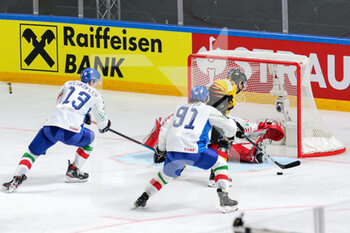 2021-05-21 - Shots on goal by team Germany and save by Justin Fazio (Italy)  - WORLD CHAMPIONSHIP 2021 - GERMANY VS ITALY - ICE HOCKEY - WINTER SPORTS