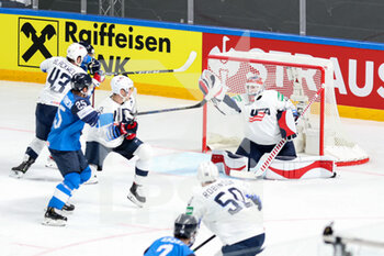 2021-05-22 - shot on goal defense by Petersen (USA)  - WORLD CHAMPIONSHIP 2021 - FINLAND VS USA - ICE HOCKEY - WINTER SPORTS