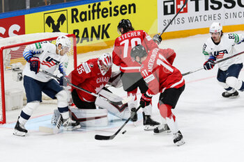 2021-05-23 - Shot on goal by Moore (USA) assist by Garland (USA) save by Kuemper (Canada)  - WORLD CHAMPIONSHIP 2021 - CANADA VS USA - ICE HOCKEY - WINTER SPORTS